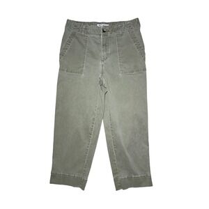 Tommy Bahama Women Pants Size 6 Olive Green Wide Leg Cotton Tencel